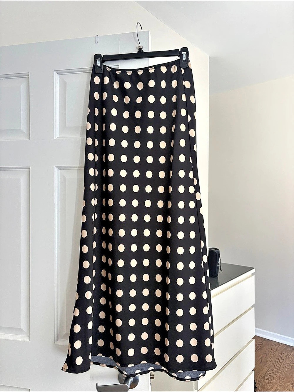 a.new.day Polka Dot Maxi Skirt in Black & cream Size XS Like New